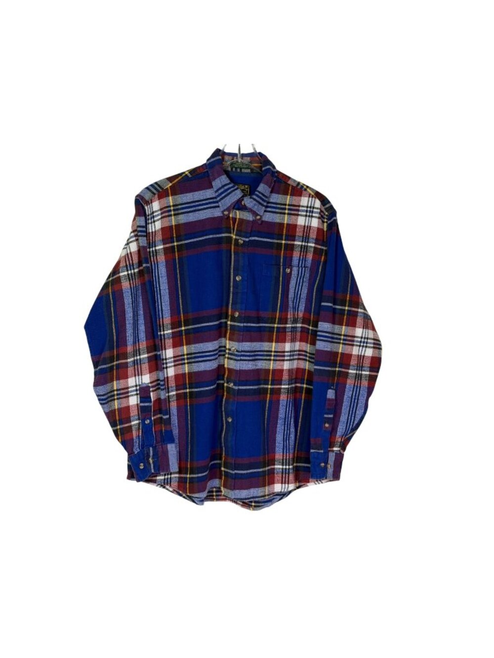 Vintage 90s Eddie Bauer Adirondack Plaid Flannel Shirt Men's Size Large 16-16.5